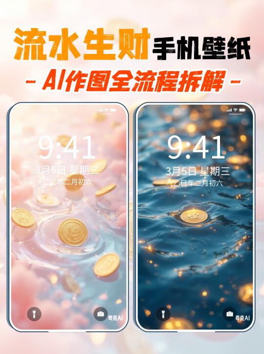 流水生财 壁纸分享与生成方式