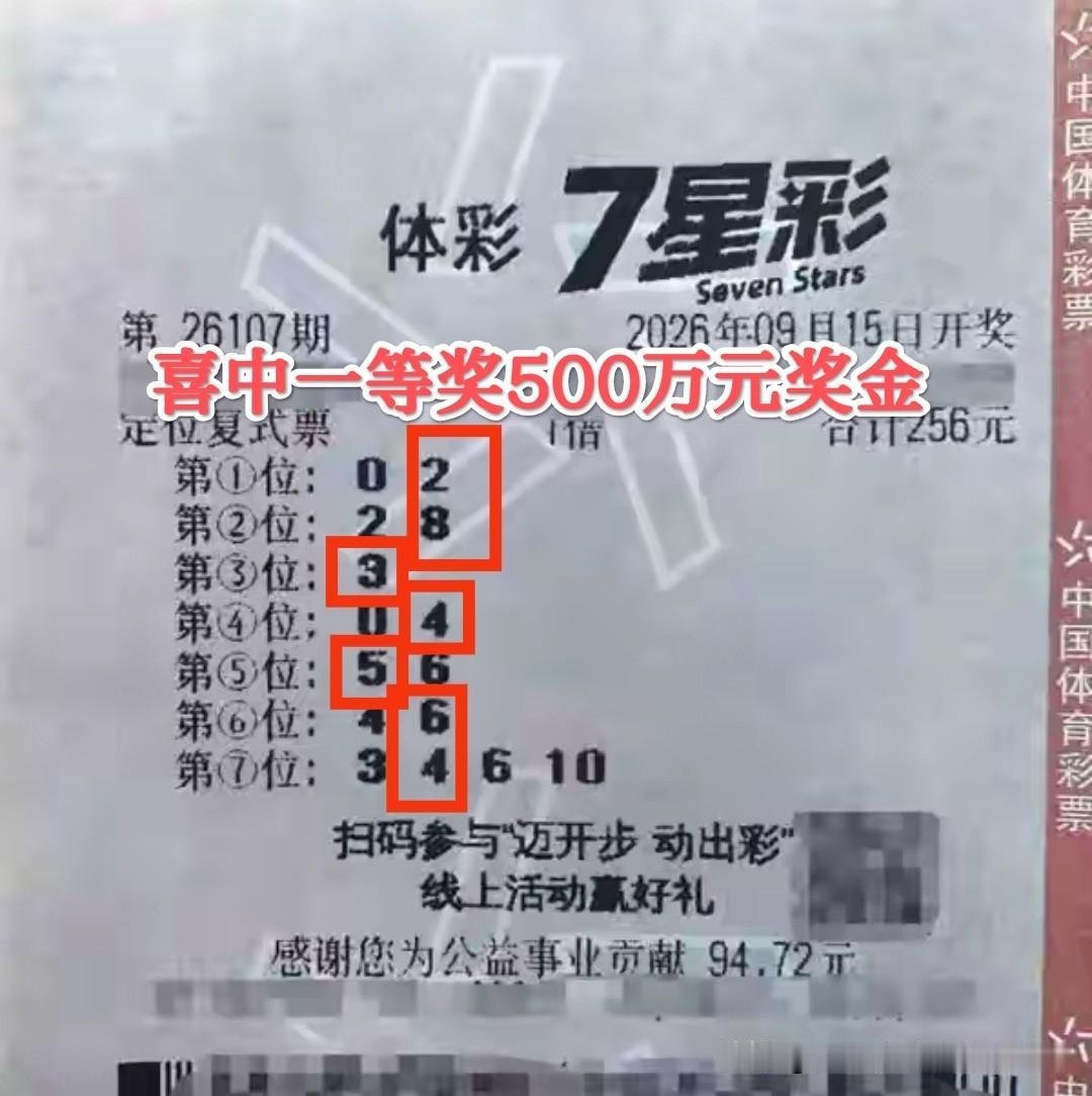 这是个高手！这位甘肃彩民精心挑选了一张7星彩的定位复式票，1到6位都是2码，第7