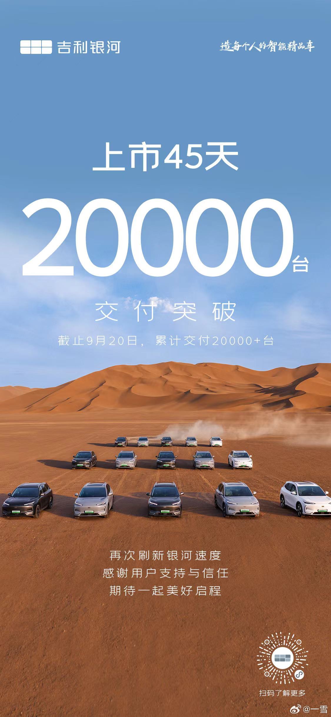没错，我的 #吉利银河E5# 就是这么给力，这就是“银河速度”[doge]是上市
