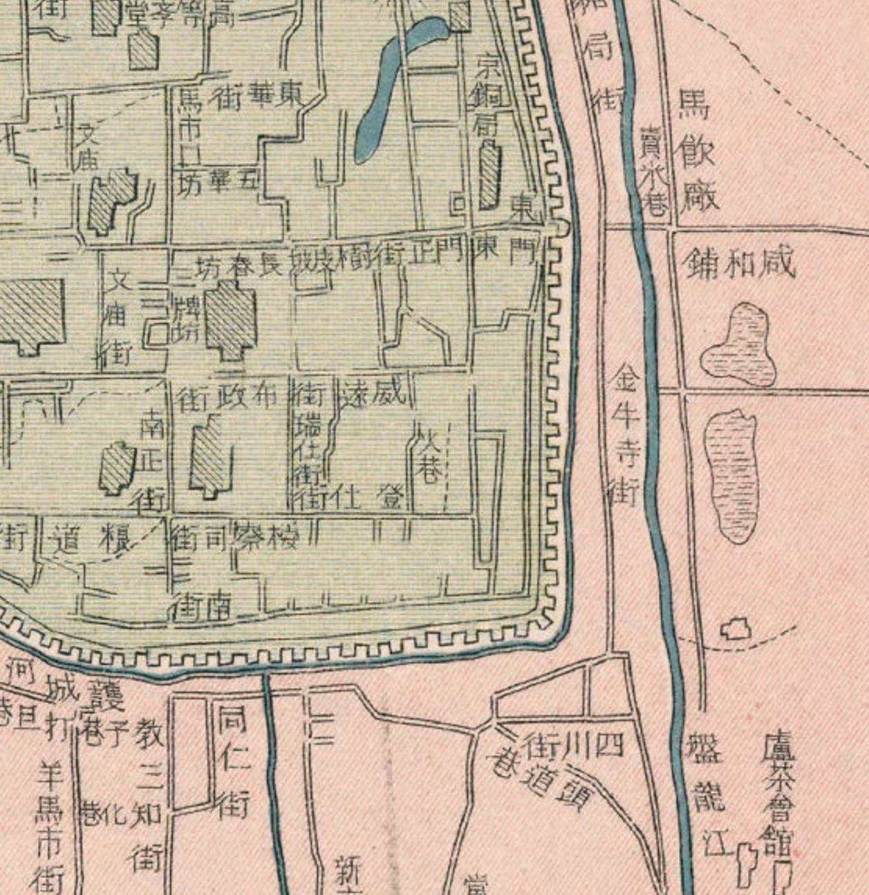 老地图看昆明：还能找到老城的模样吗？。明老城始建于唐代南诏国的拓东城...