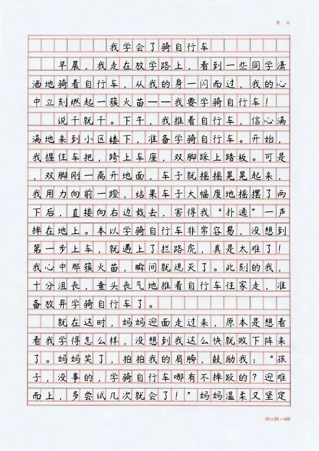 满分💯作文《我学会了骑自行车》