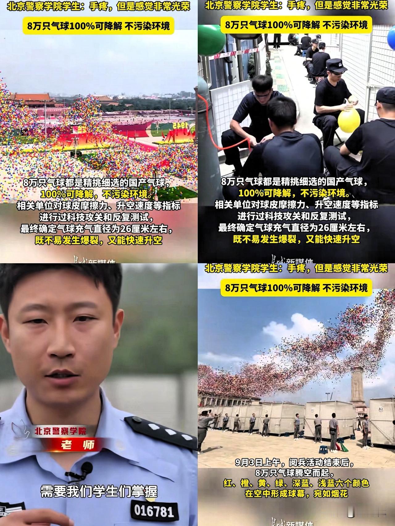 你知道吗？在纪念抗战胜利80周年大会上那8万只腾空的气球，竟然是北京警察学院60