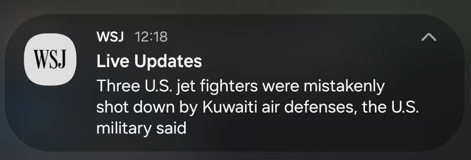 科威特误杀美军3架飞机。 