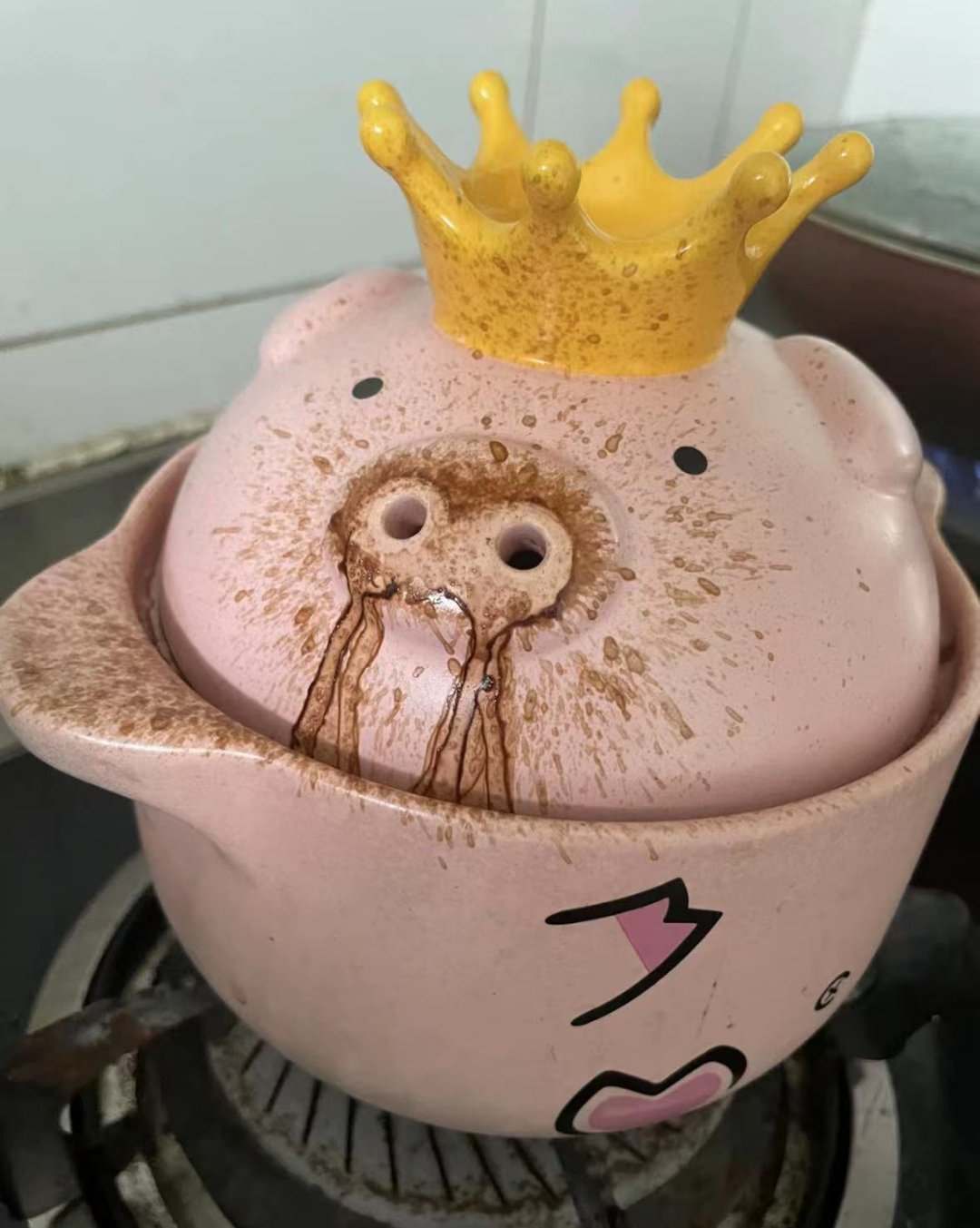 别用小猪造型的砂锅煮红糖水，这个造型真的很像流鼻涕了[裂开] ​​​