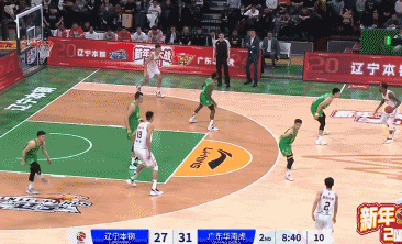 辽宁41-36反超广东，“手帝”建奇功！
北京时间1月1日，辽粤大战进行至第2节