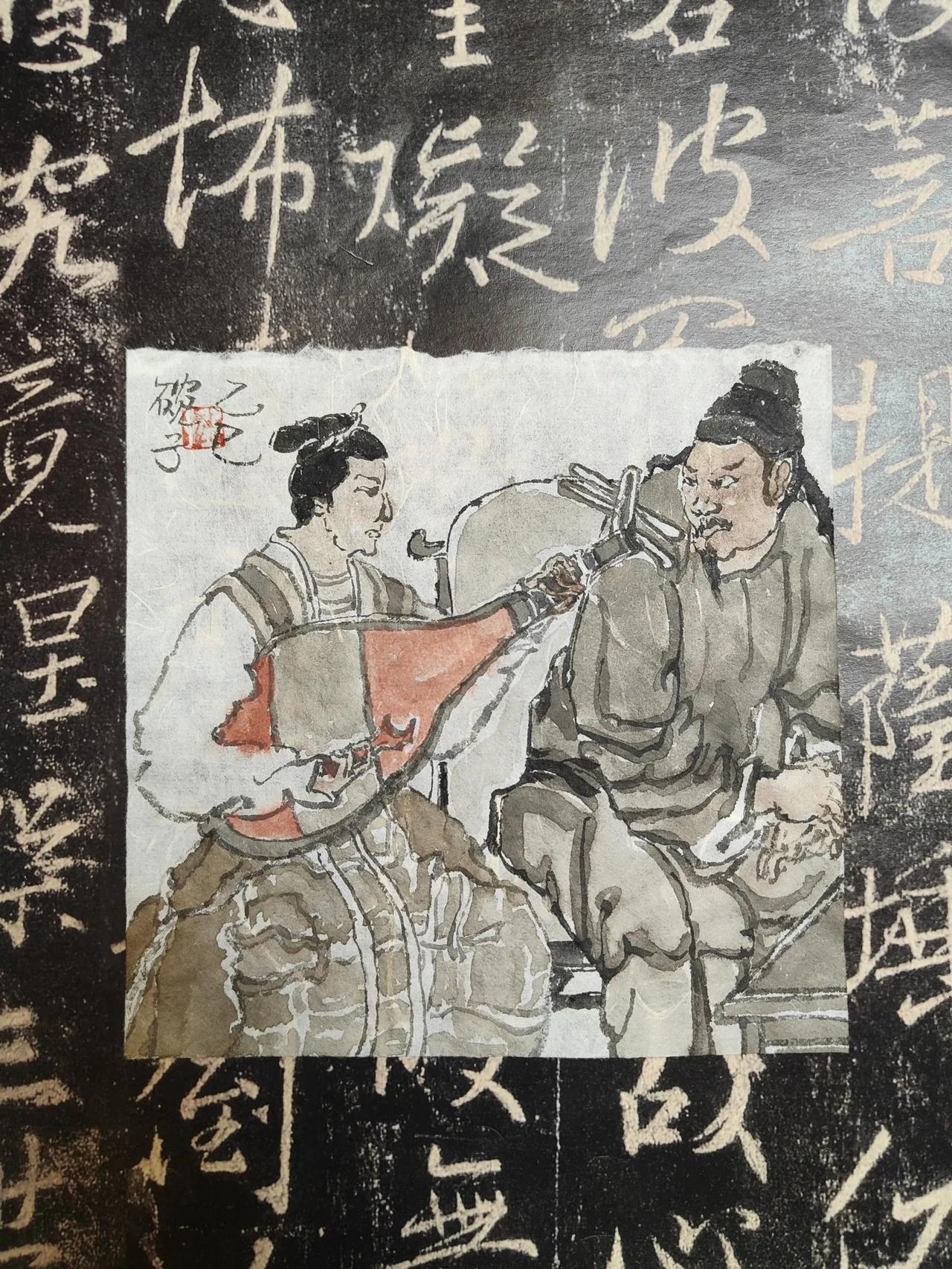 碗子的纸片水墨