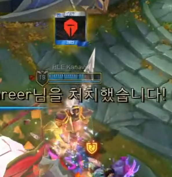 不忘中国老东家？Kanavi在首局比赛结束前接连亮出JDG/TES队标