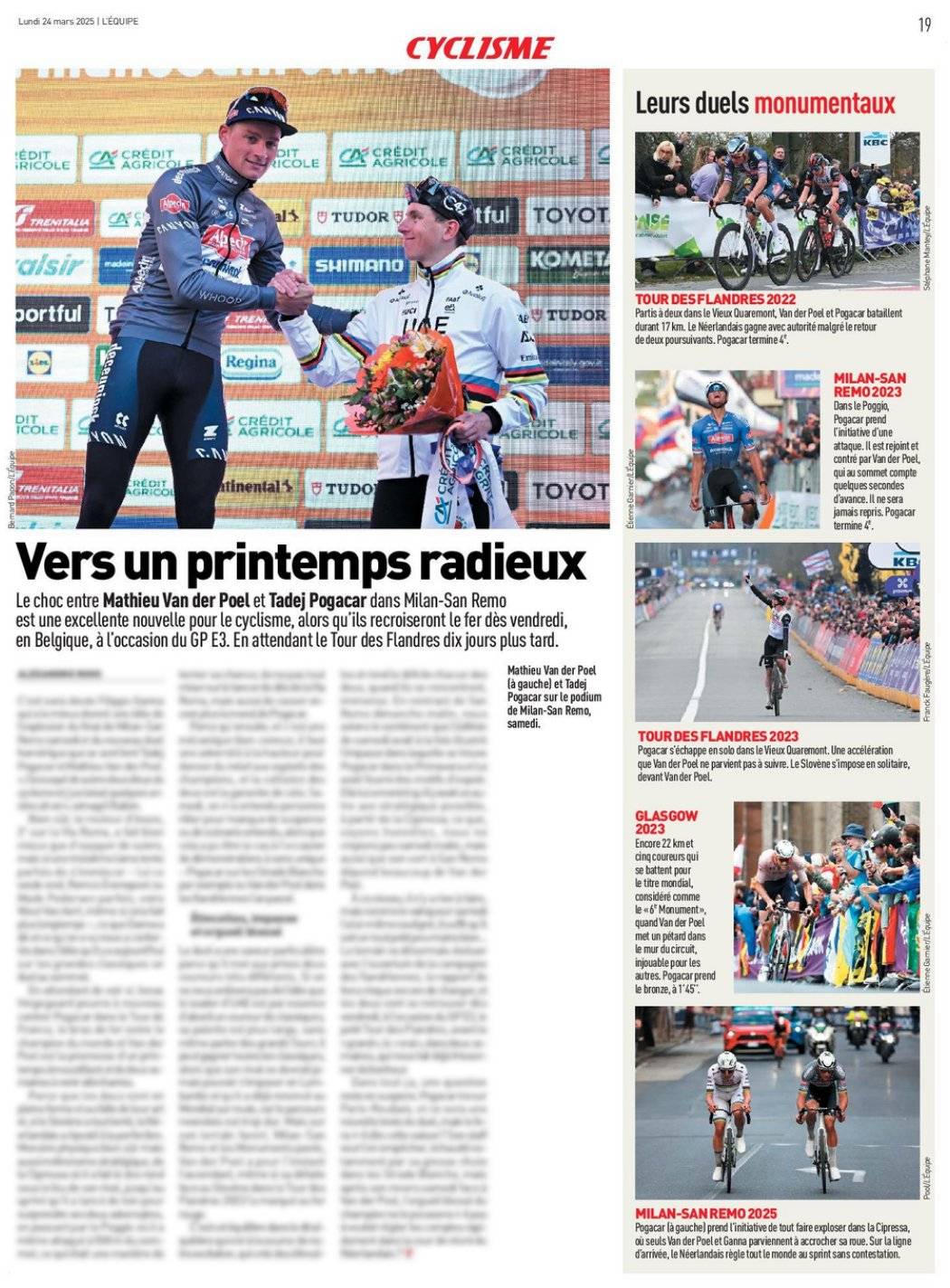 波彪大战：古典赛的新巅峰。从2022、2023的环弗兰德斯，到这几年的米兰-圣雷