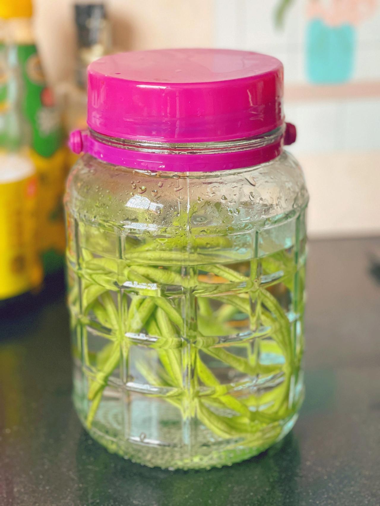 自制泡菜酸豆角，全网最最最简单方法

方法超级简单，只要有密封罐，盐，白醋，水就