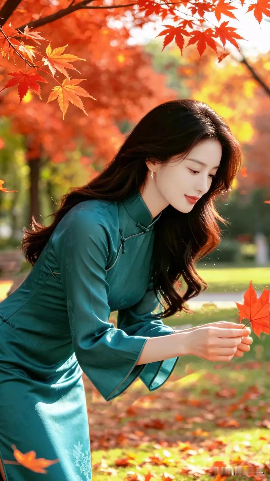 独听叶落惹愁思，
旧绪难拋久未提。
怅寞读秋心事重，
层林尽染心旷怡。