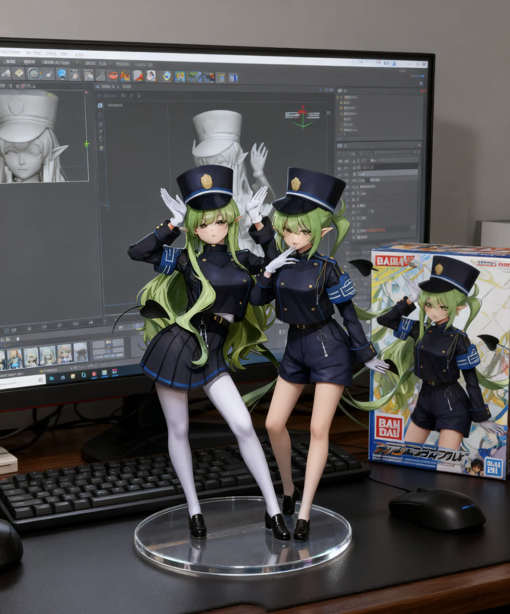 铁道双子 蔚蓝档案  这谁能顶得住啊 手办 3d打印