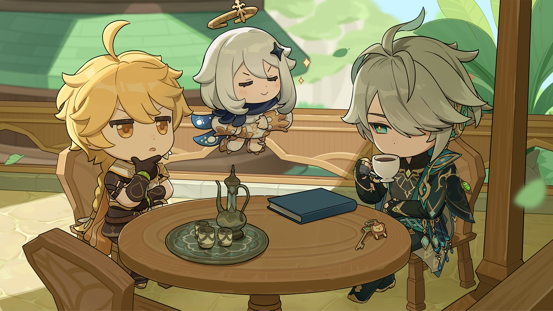 #原神[超话]# 艾尔海森生日留影，海哥的钥匙有点可爱，有小挂件[憧憬]#原神4