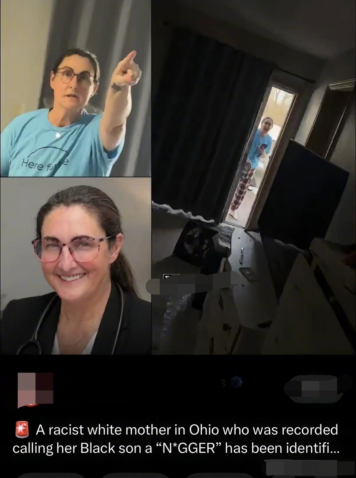 这个事情有意思了，一位美国白人护士母亲大骂自己的黑人儿子，黑人儿子把视频拍下来发