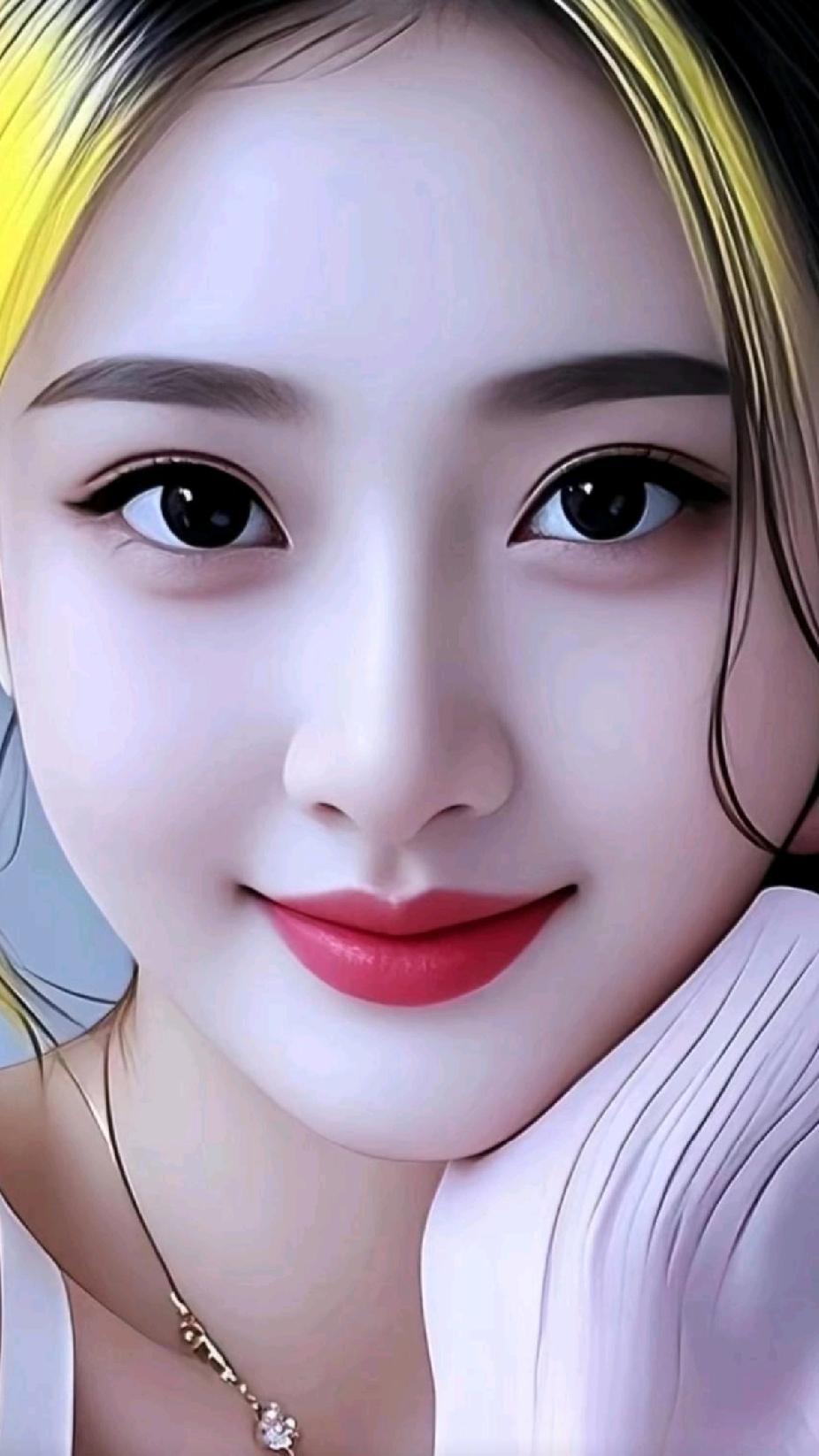 笑靥如花，美若天仙。