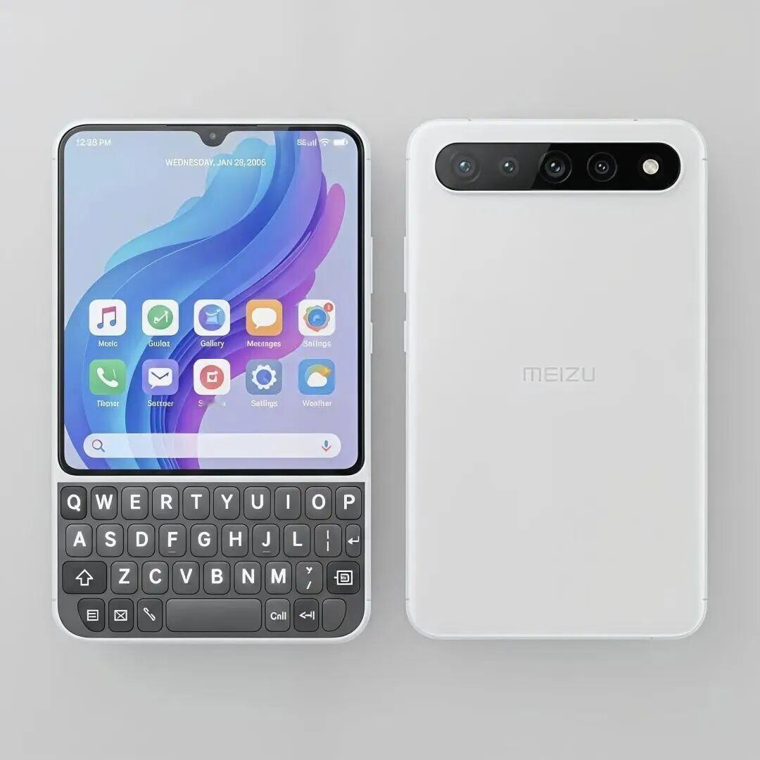 如果魅族真得出一台这样的全键盘手机，一定入手一台。
不得不说魅族在外观设计还是有