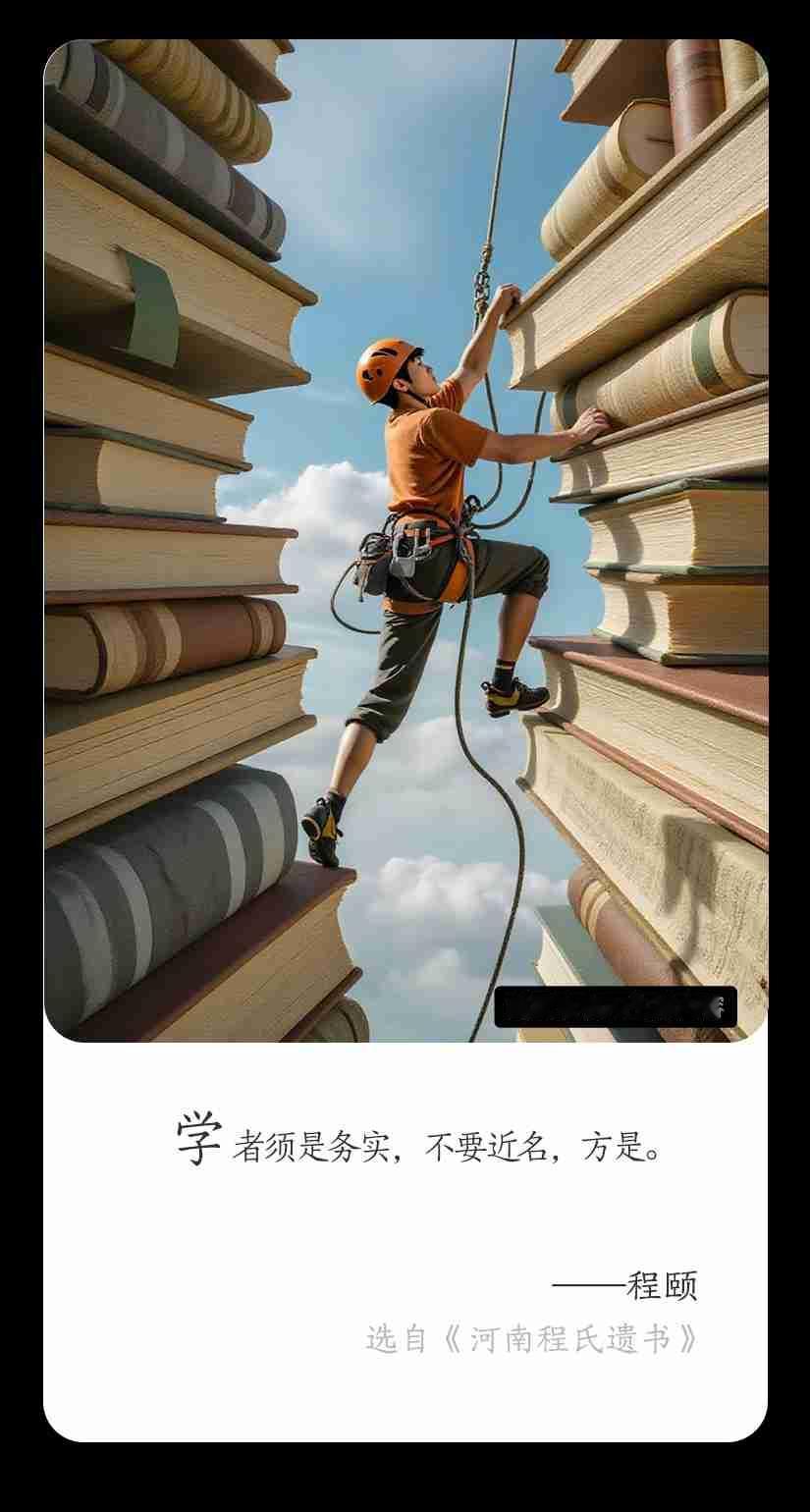 《攀登者》
知识垒成通天塔
每一页都是悬崖的褶皱
安全帽顶着橙红的朝阳
绳索系住