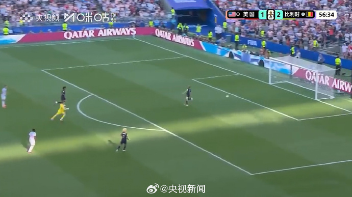 #美国vs比利时#【#美国被打空门#】#美国门将大失误# 美国队守门员失误，被打