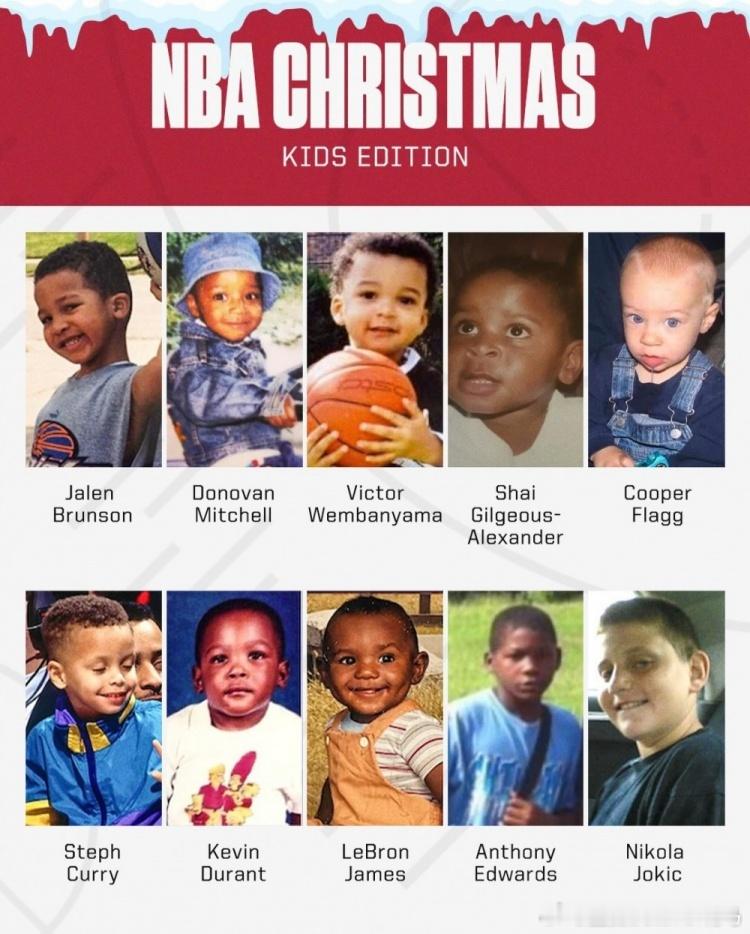 圣诞大战各队领军人物童年照！不看名字你能认出来几个？