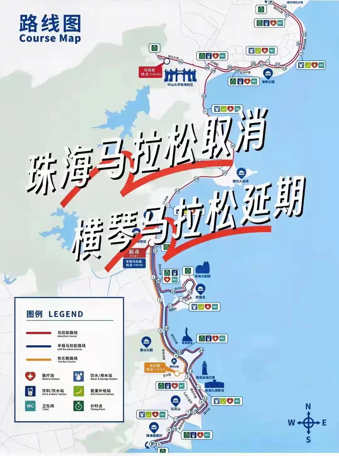 此前已宣布延期的珠海马拉松（从12月8日延至明年1月12日）
取消举办”。
选手