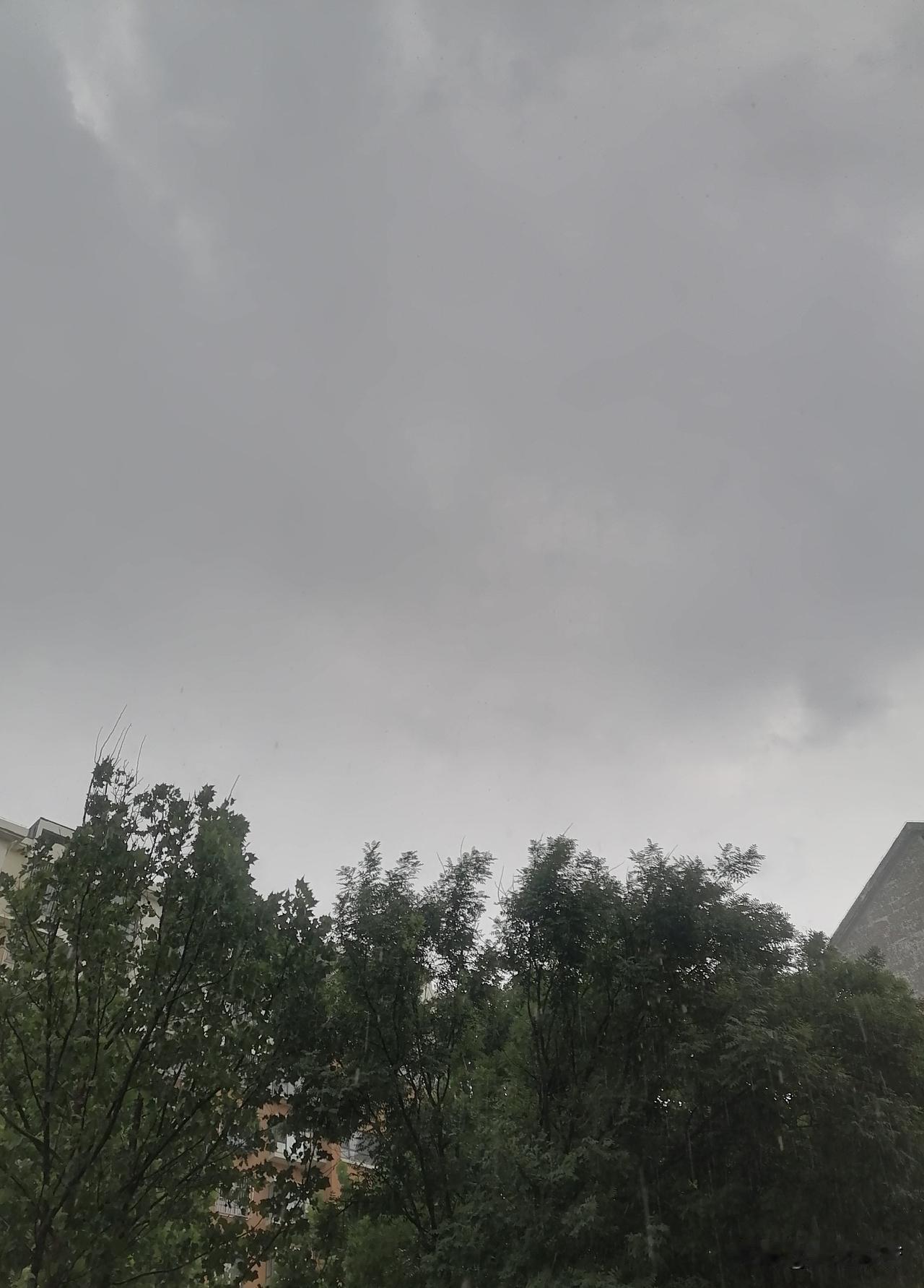打伞出去散步，小雨变大雨，非得把鞋吧嗒湿了才肯回来，不过体验不错。

一边听音乐
