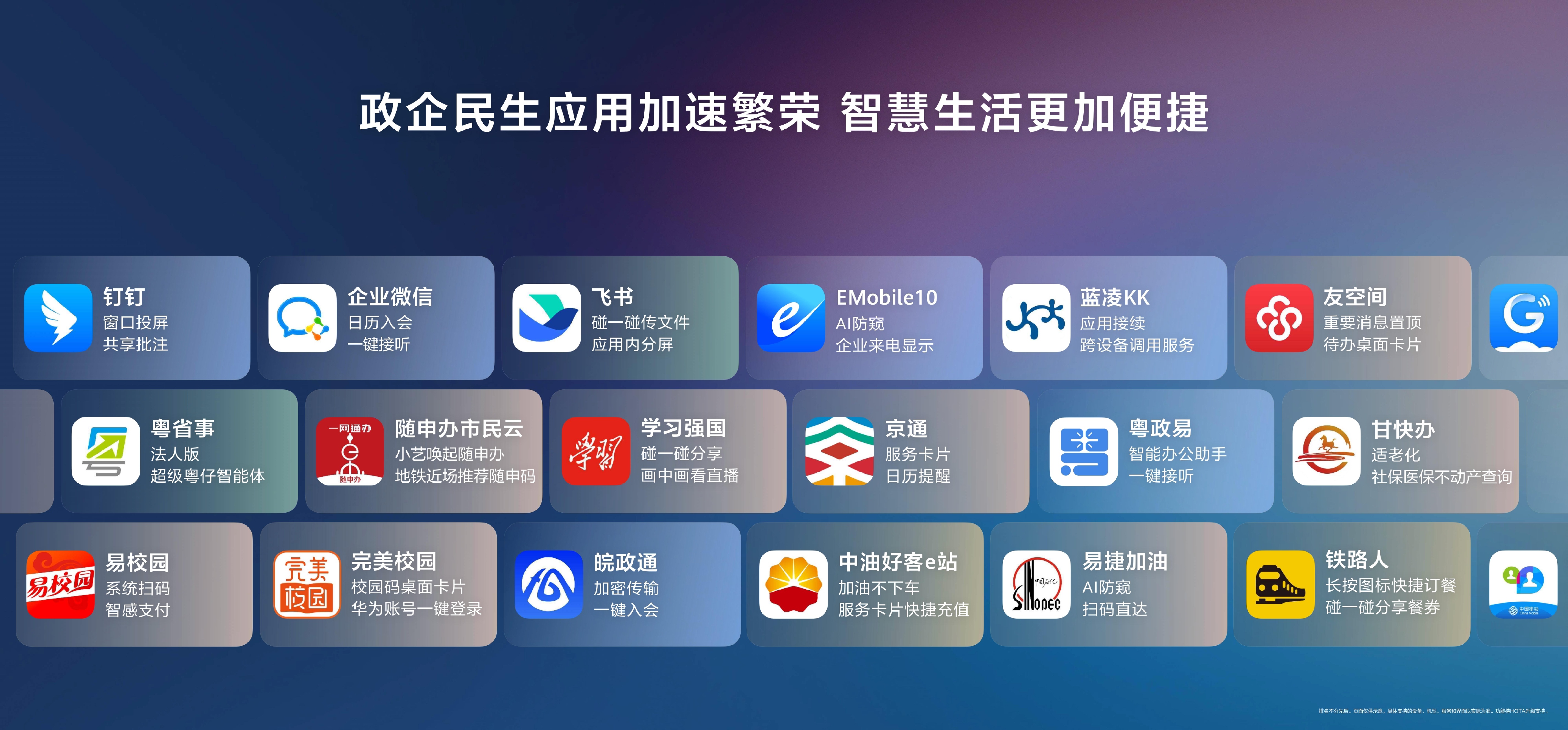 现在不管是日常用的应用，还是政企民生应用，鸿蒙生态基本都覆盖到了。目前注册开发者