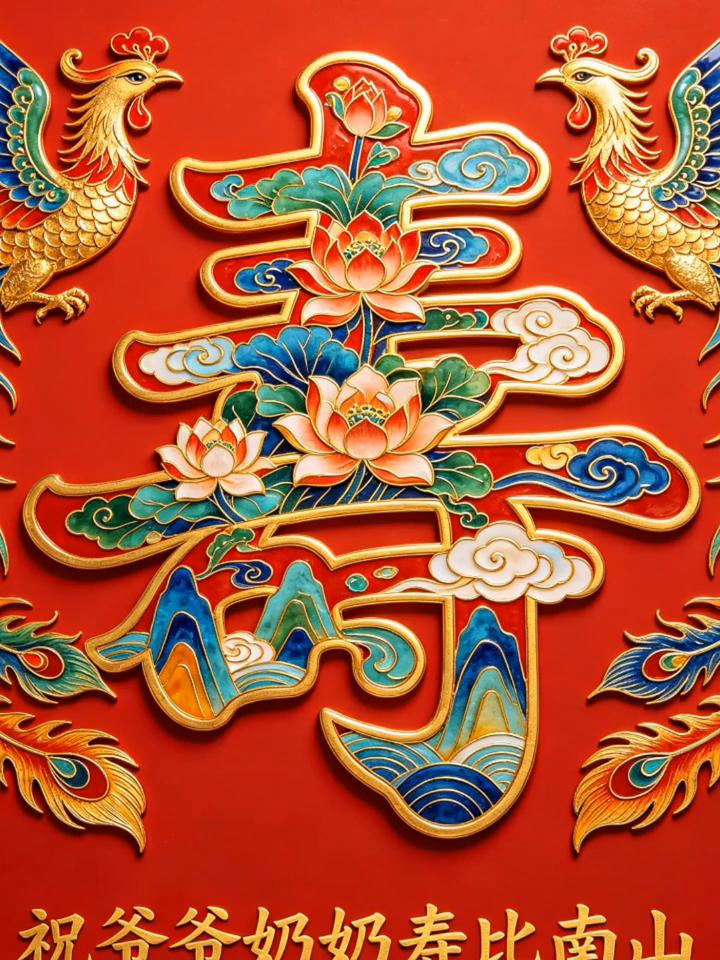祝爷爷奶奶寿比南山。