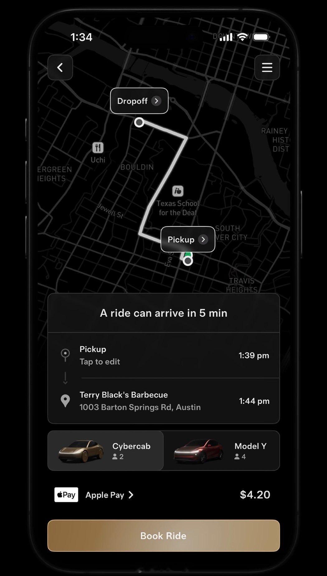 特斯拉Cybercab App Store 中的 Robotaxi 页面已经更新