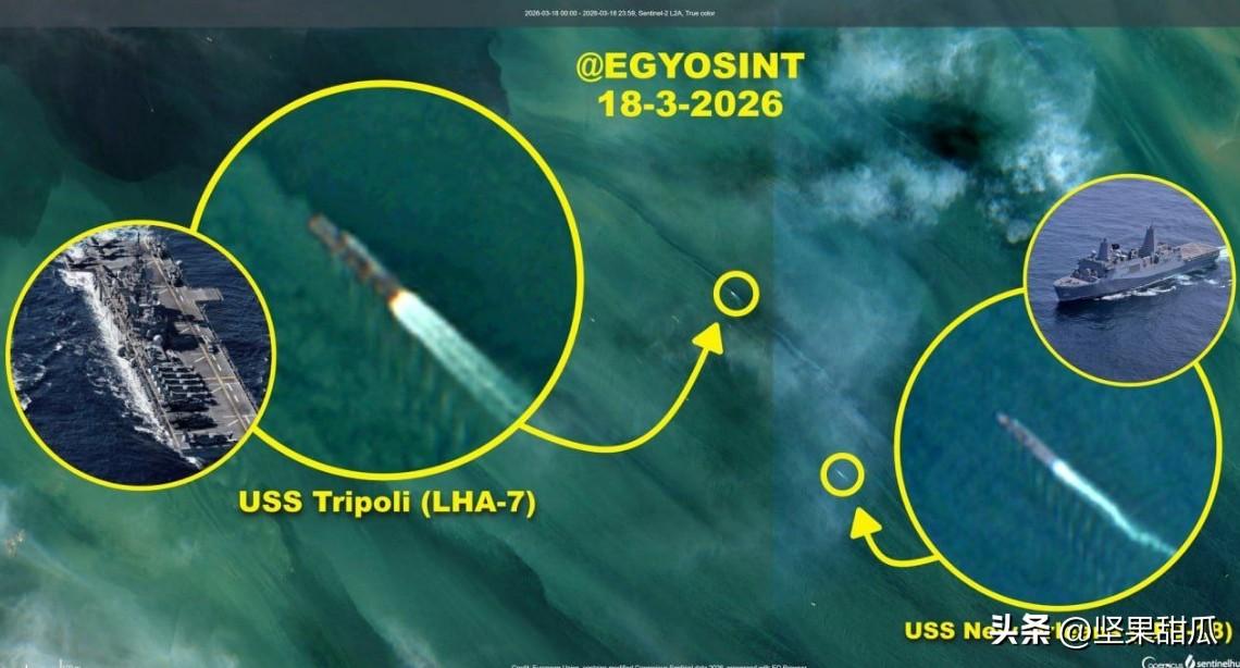 伊朗的靶子来了，昨天3.18，美国海军的“的黎波里”级两栖攻击舰（LHA-7）和