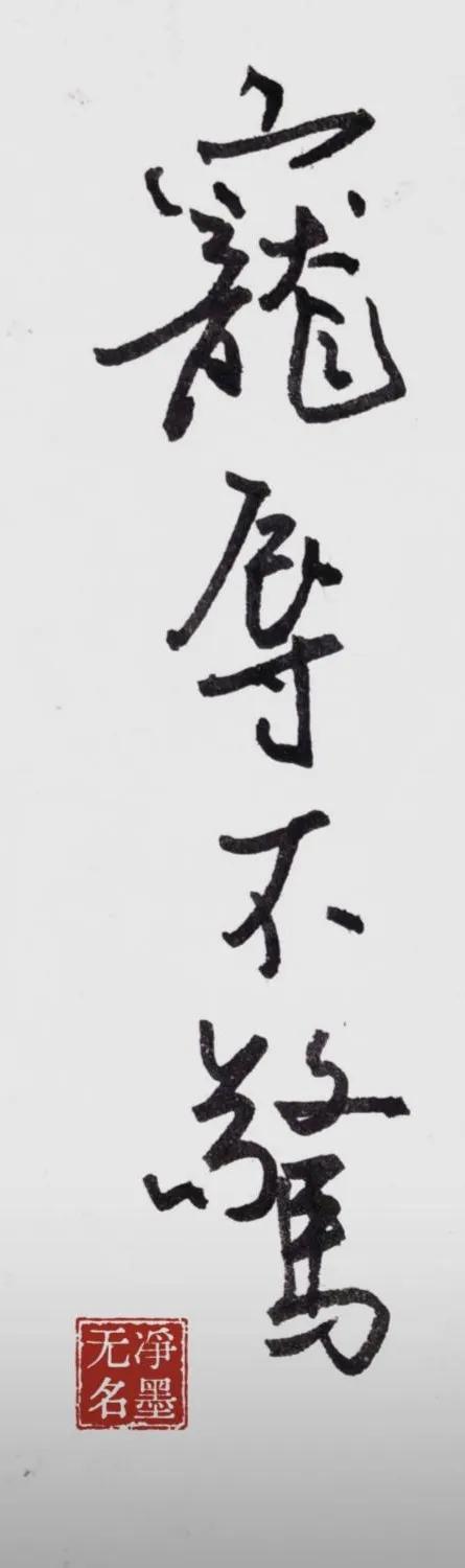 宠辱不惊：受宠或者受辱都不放在心上，形容心境淡然、得失随缘。
印章：净墨无名
简