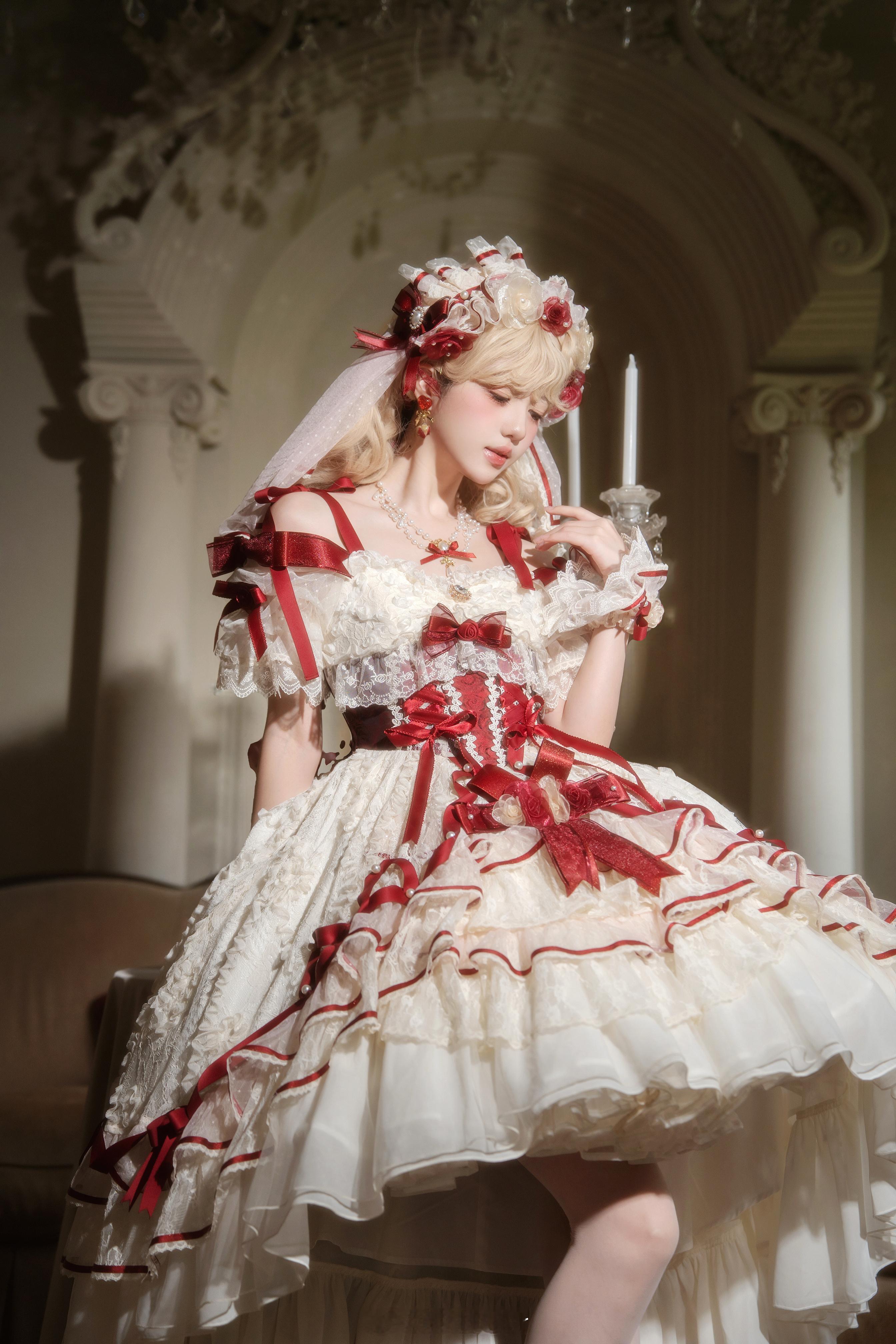 黛安蔷薇🌹玫瑰红🧚‍♀️：北北今夜不睡觉👗：咩耶原创lolita摄影 ​​