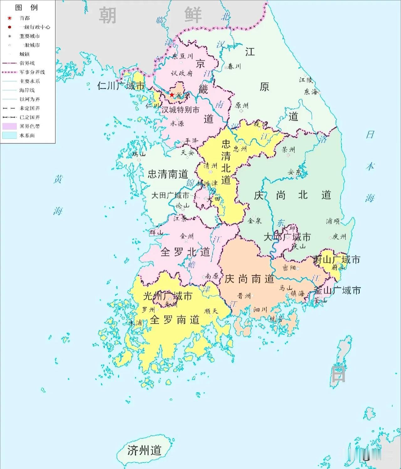 韩国的“道”相当于中国的省，名称来自于中国唐朝时期，韩国目前一共有6个道跟3个特
