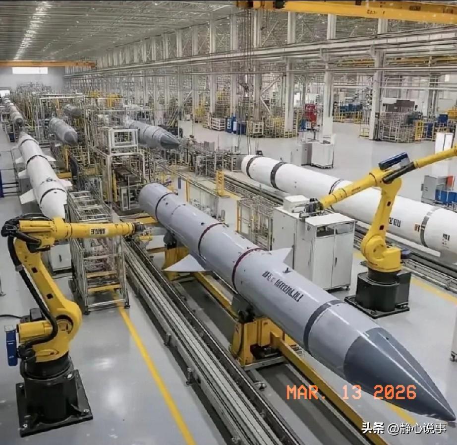 我国对外展示PL-15中远距空空导弹全自动智能生产线，该生产线采用无人化黑灯生产