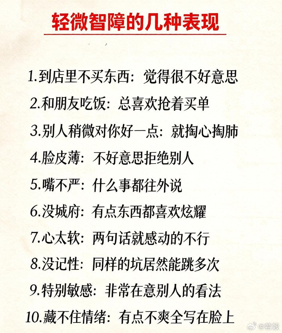 輕微智障幾種表現 ​​​