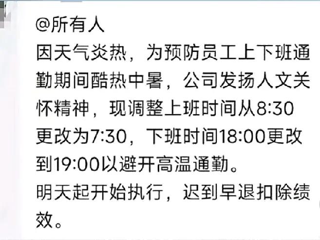 老板真的费心了，怕我们中暑特意让我们避开高温时间段，就很人性化（tnnd）！