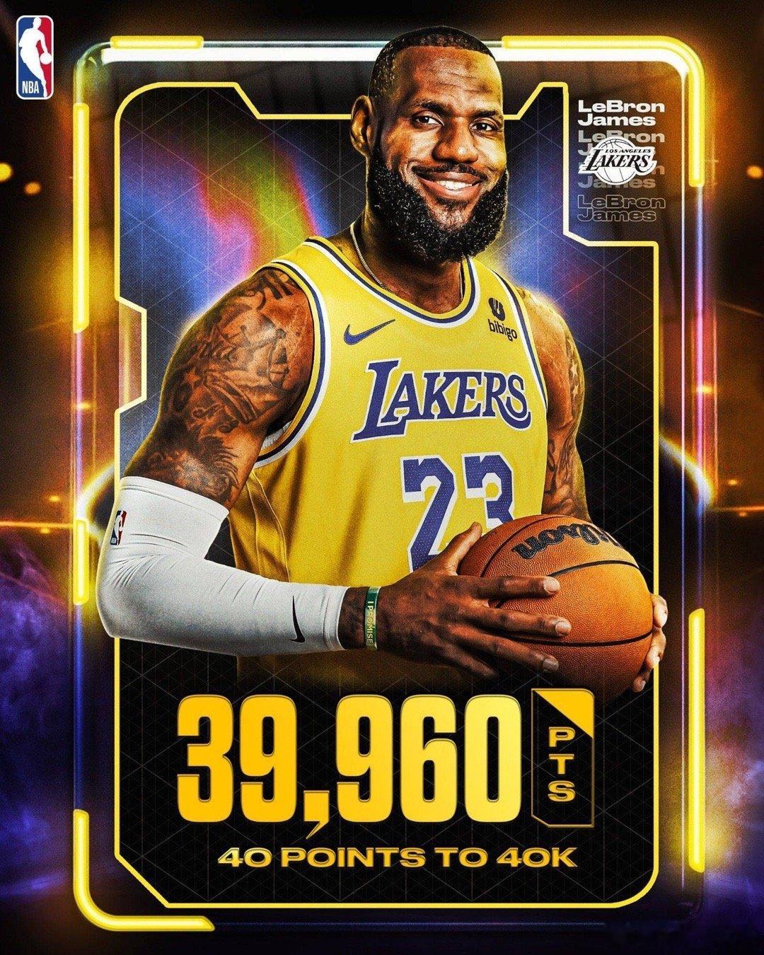 #詹姆斯离4万分越来越近##nba# 北京时间2月29日讯，今日NBA常规赛湖人
