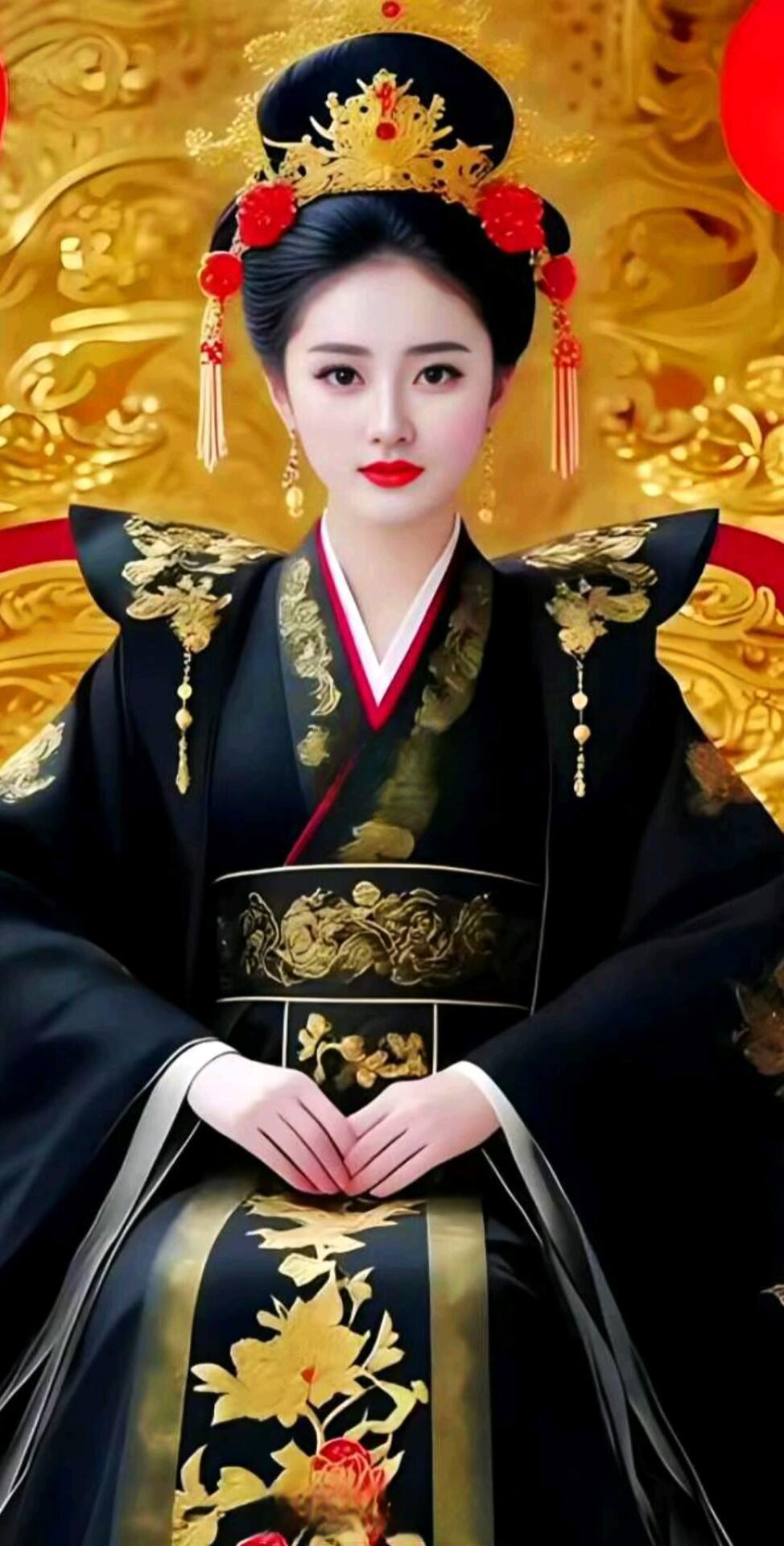 穿越时空的古典美人，金冠红妆，惊艳绝伦！