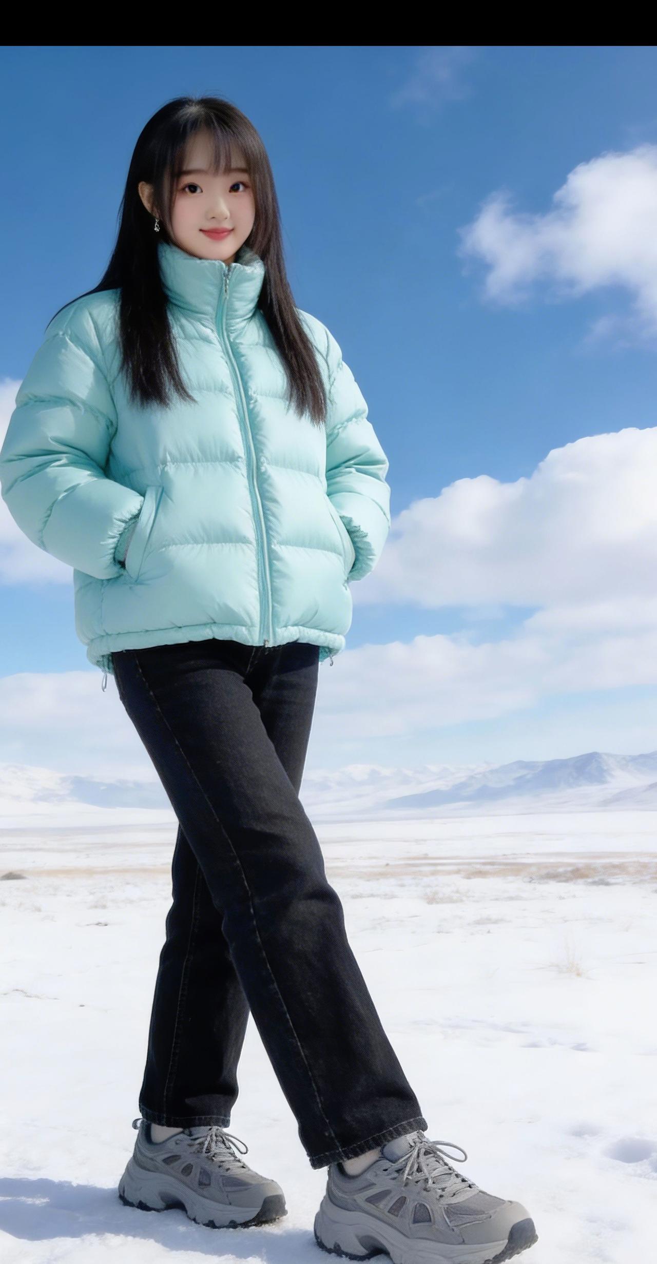 雪山美景 美丽冻人 跟拍