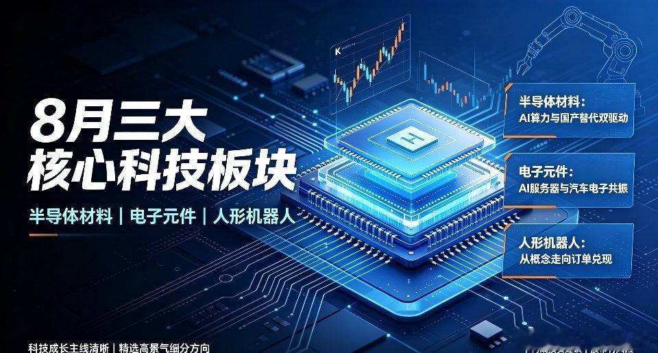 三大指数集体冲高回落8月三大核心科技板块前瞻，成长主线清晰展望8月行情，科技成长