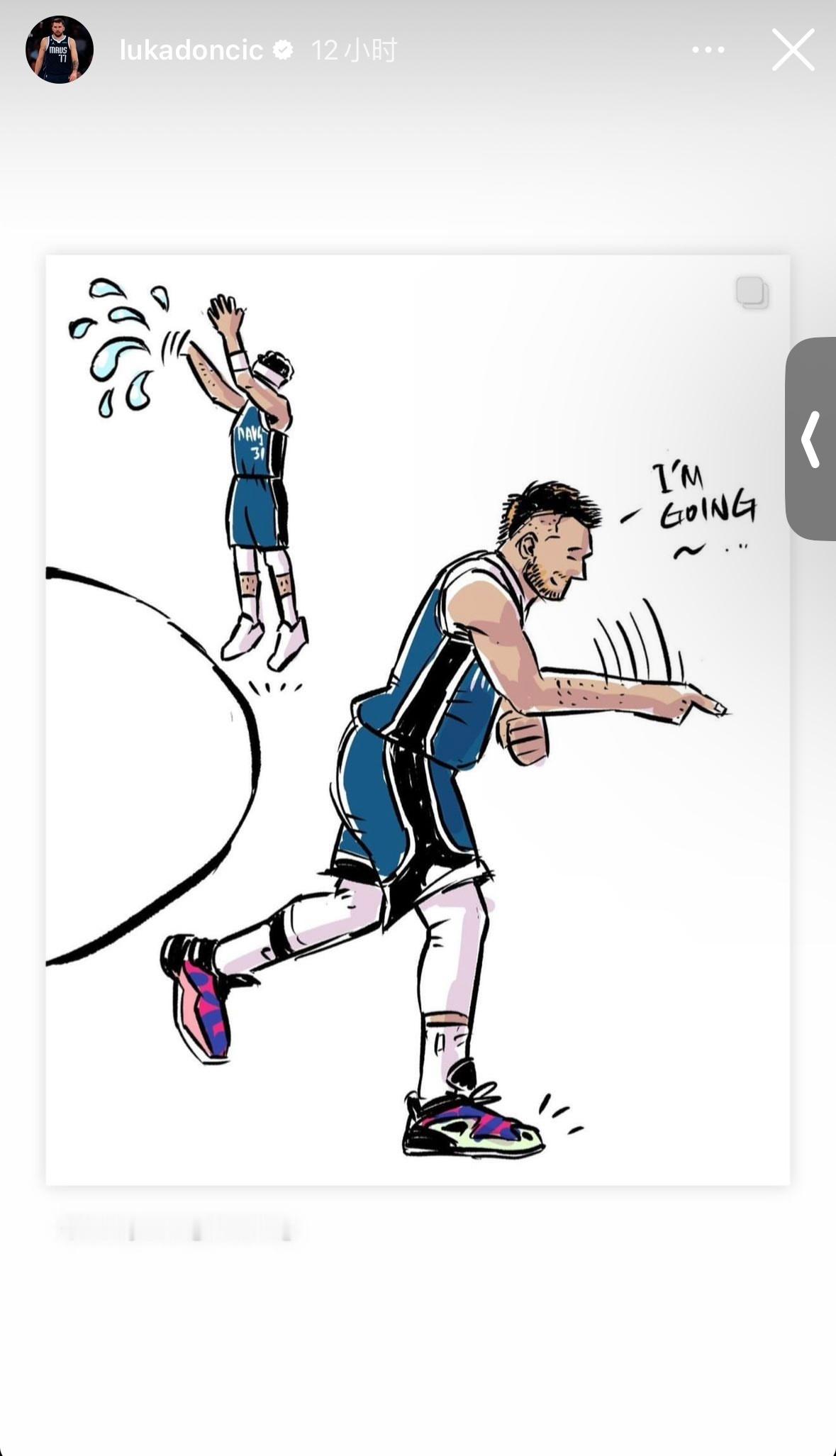 卢卡IG晒昨日比赛与克莱这张名场面图片#mffl# ​​​
