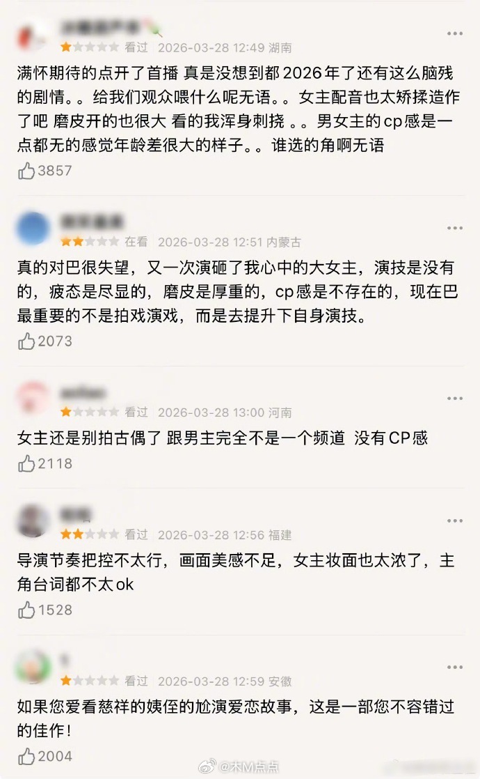 迪丽热巴、陈飞宇《白日提灯》豆瓣好多千赞一星，是被恶意打分了吗？大家去看《白日提