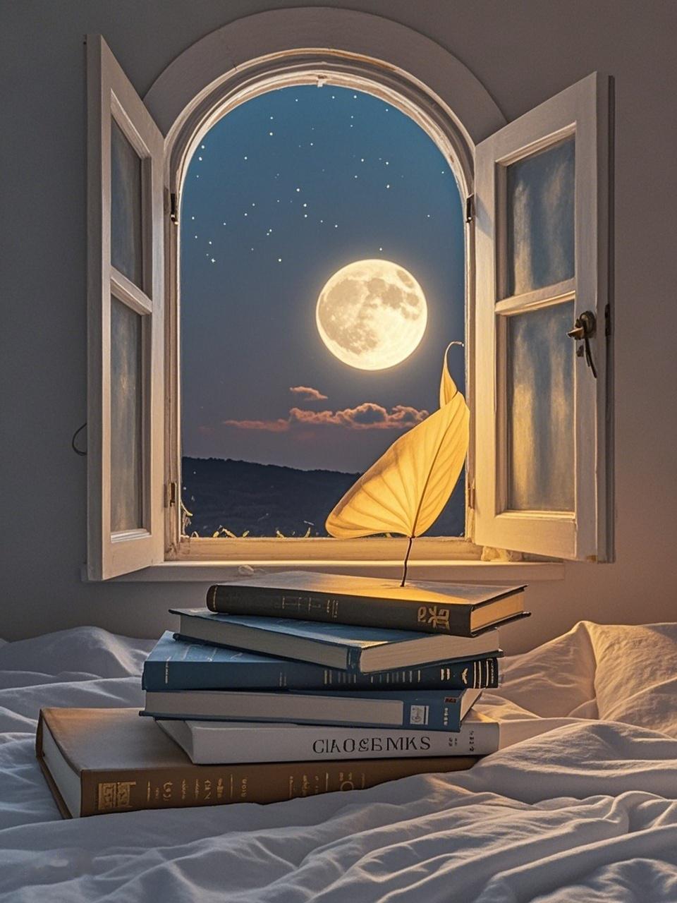 AI妙生图半窗明月半床书。