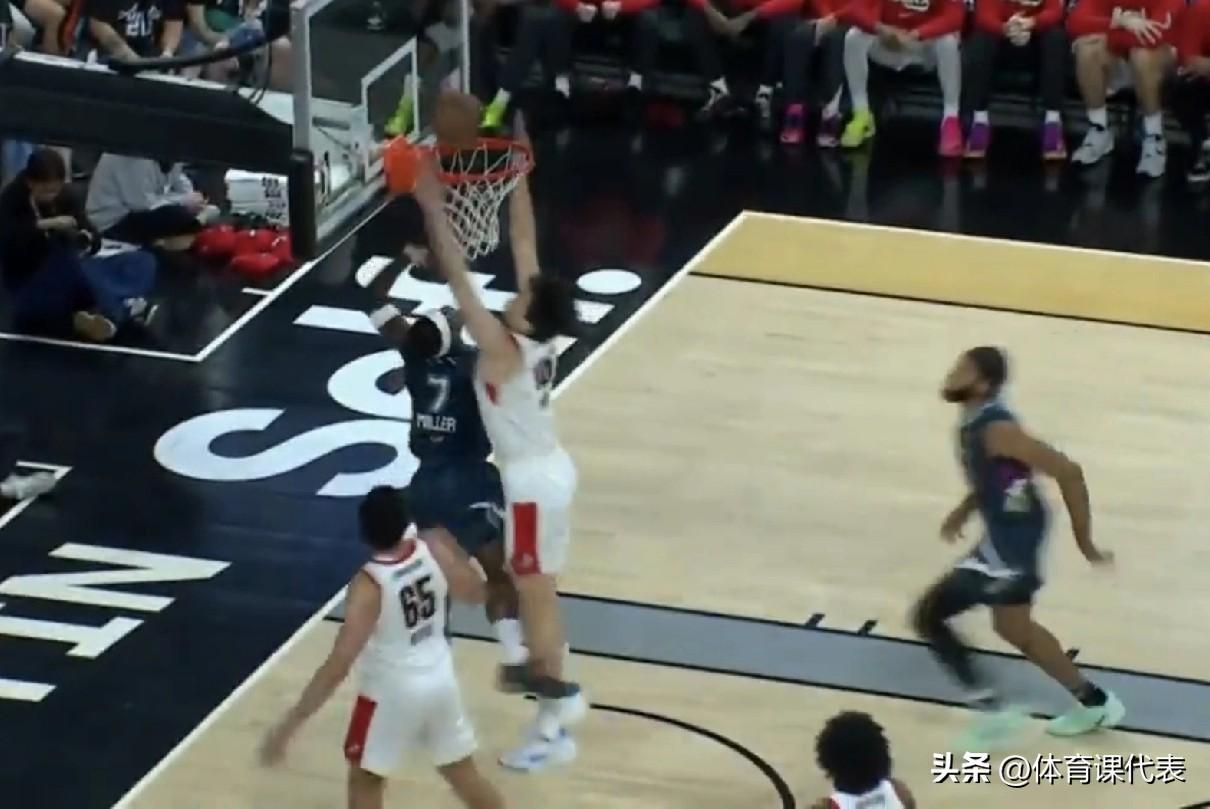 上一场手感用完了！杨瀚森上半场6中1得到4分4板2助攻，混音半场领先马刺6分！北