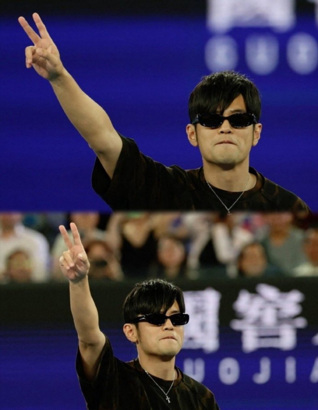 周杰伦潘玮柏网球场比耶周杰伦潘玮柏绝对音感和绝对口感 好兄弟两个人又一起打网球了