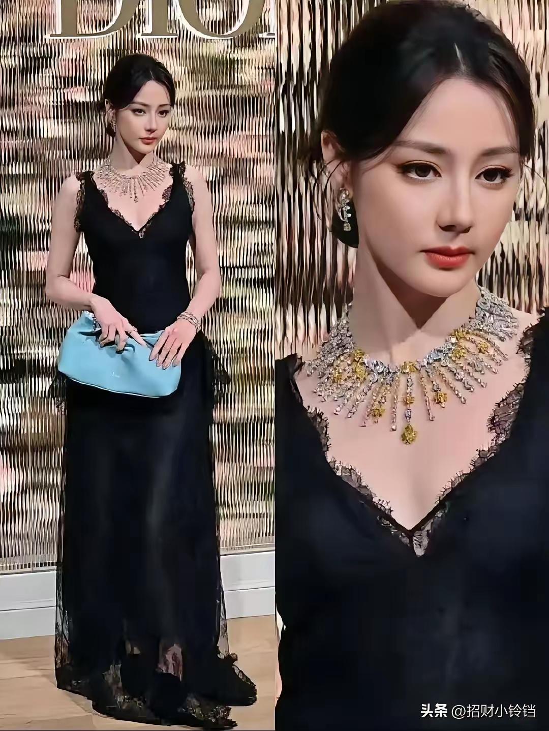 ​这次迪丽热巴参加迪奥的晚宴，不知道大家有没有发现，
​她芭比娃娃一样的脸更精致