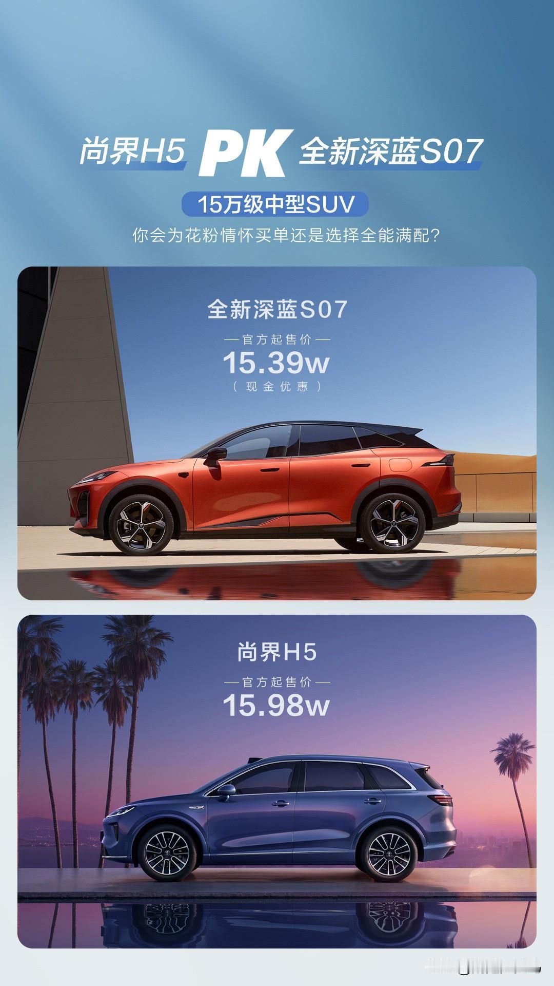 最近很多朋友在问，尚界H5和全新深蓝S07该怎么选？我的建议很直接：如果你追求极