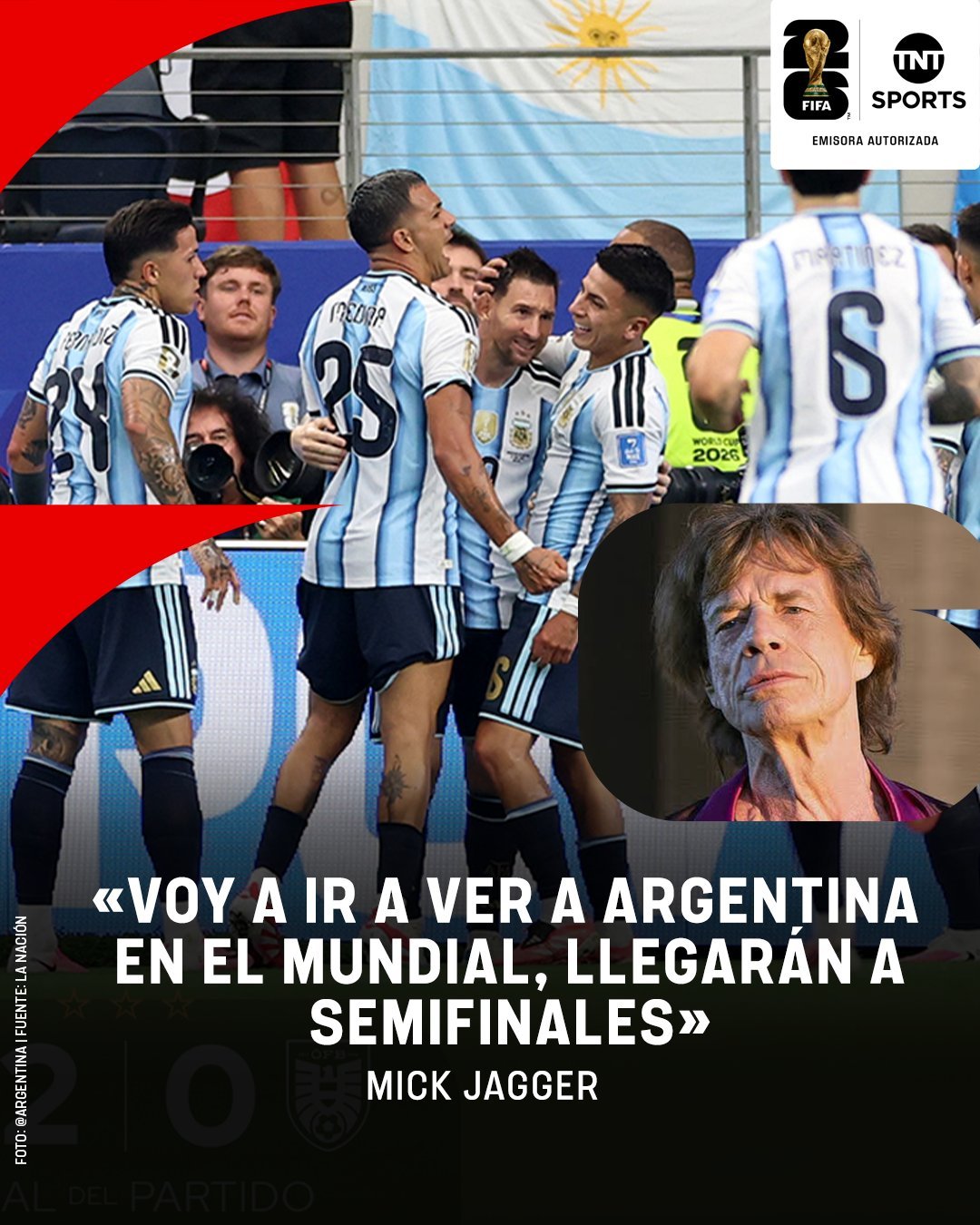 米克·贾格尔，也是阿根廷国家队的粉丝吗？（原文就是问号❓） 🎶🇦🇷❤️在收