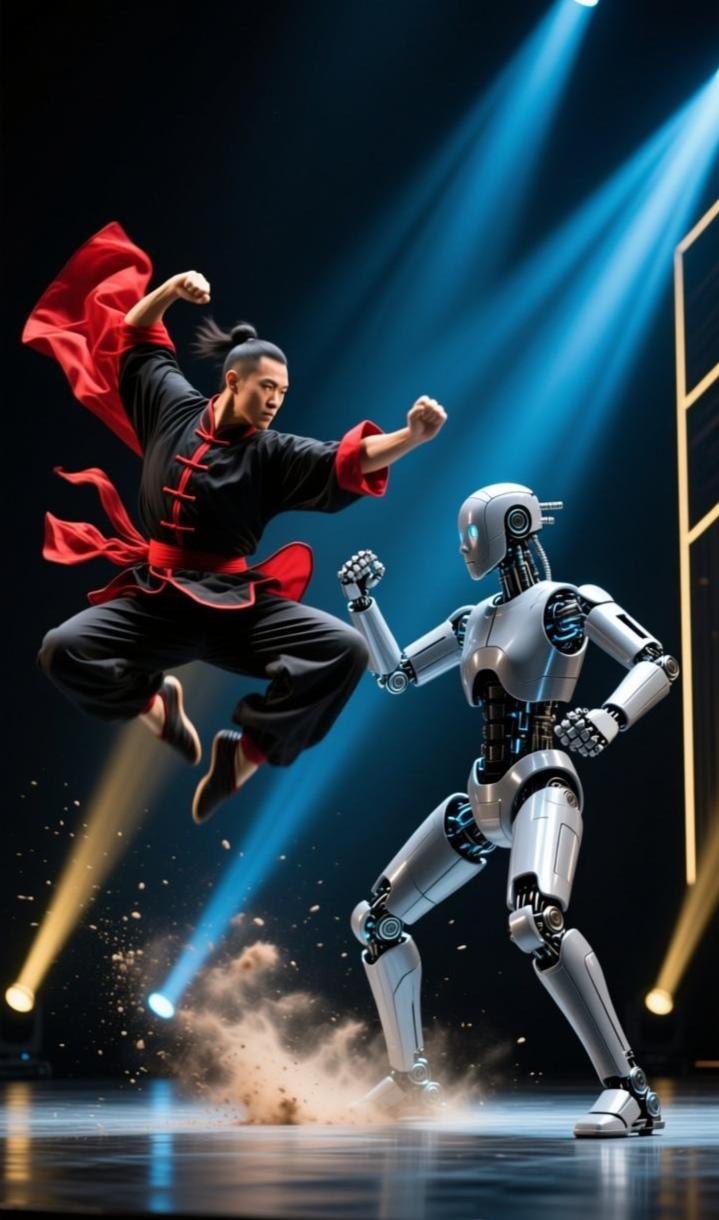 这个节目确实让人印象深刻！传统武术与现代机器人技术的跨界融合非常有创意。
从表演