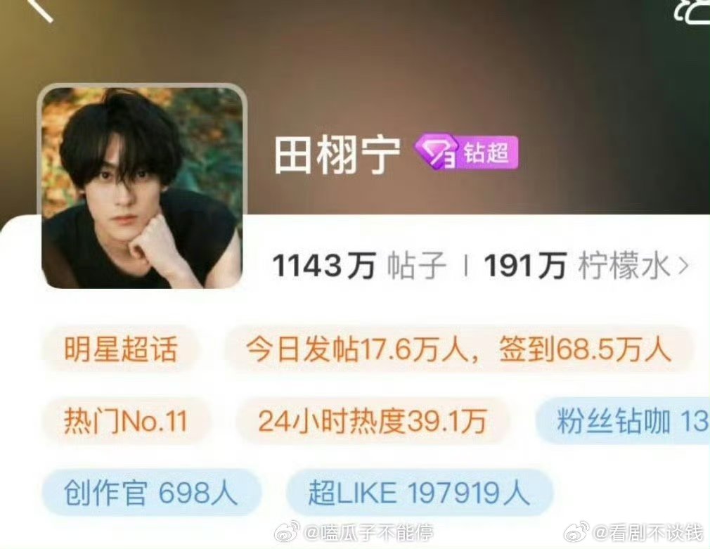 田栩宁粉丝好厉害，超like精准的卡了田栩宁出生年月日97919🎊 ​​​ 好