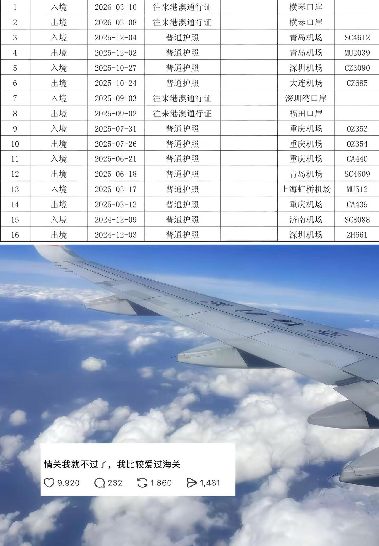情关我就不过了，比较喜欢过海关。今年9月开始打算高强度追星了，待一个晚上都要飞一