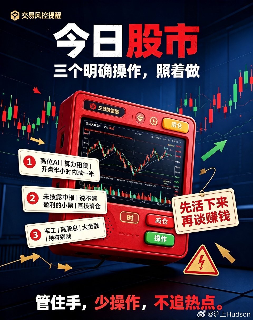 A股 股市操作 短线思路 仓位风控所有人注意！今日股市明确三大操作，直接执行先说